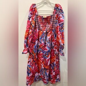 FARM Rio Multicolor Bananas Floral Maxi Dress - Pink, Red, Blue, Orange 💯 Cotton